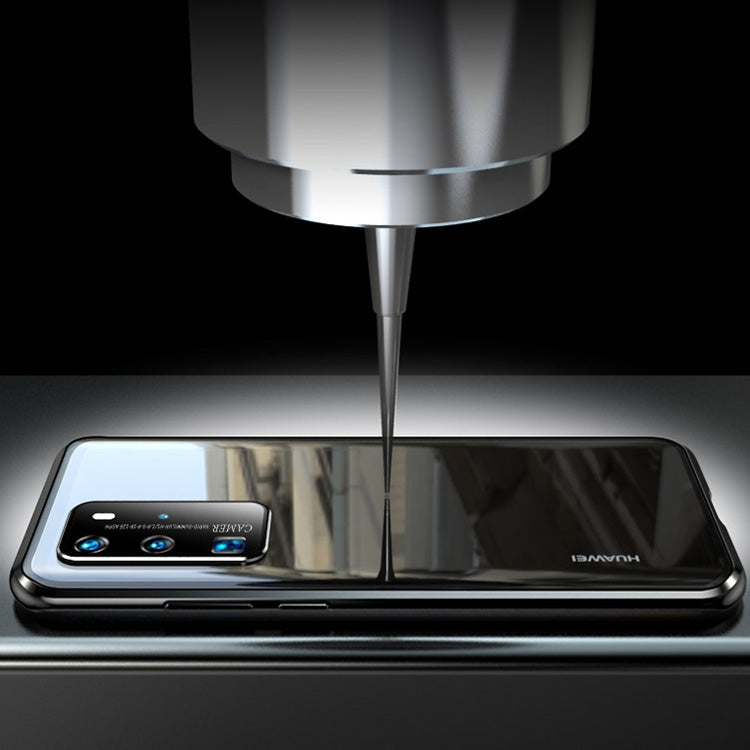 For Huawei P40 Pro Shockproof Double-sided Tempered Glass Magnetic Attraction Case with Camera Lens Protector Cover