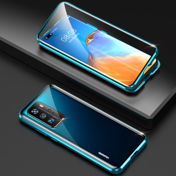 For Huawei P40 Pro Shockproof Double-sided Tempered Glass Magnetic Attraction Case with Camera Lens Protector Cover