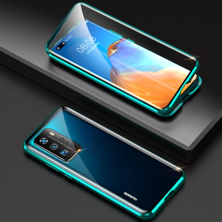 For Huawei P40 Pro Shockproof Double-sided Tempered Glass Magnetic Attraction Case with Camera Lens Protector Cover