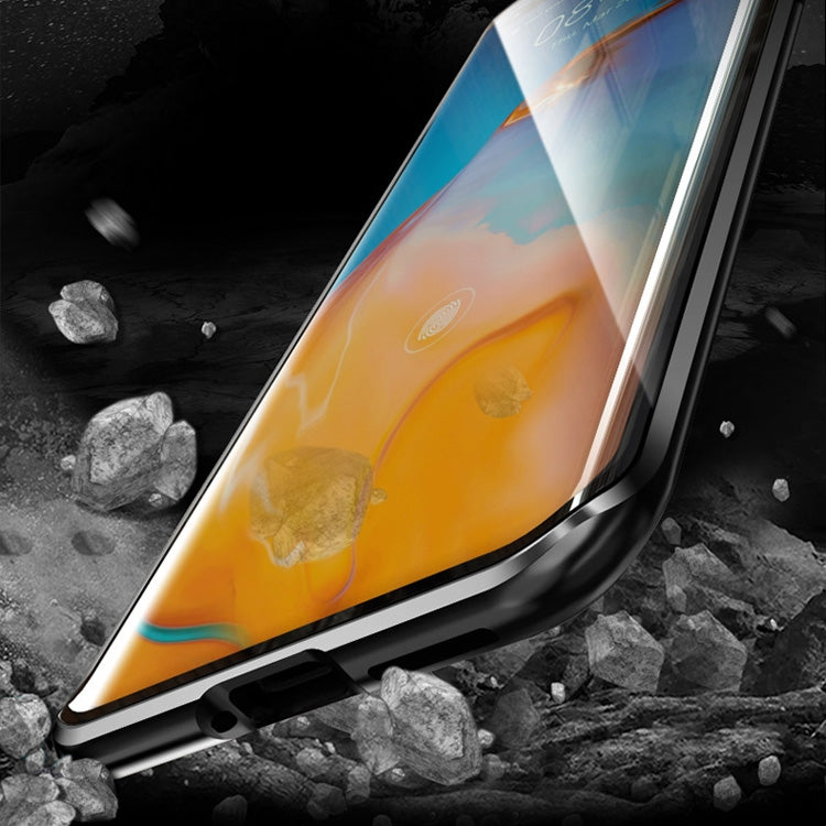 For Huawei P40 Pro Shockproof Double-sided Tempered Glass Magnetic Attraction Case with Camera Lens Protector Cover