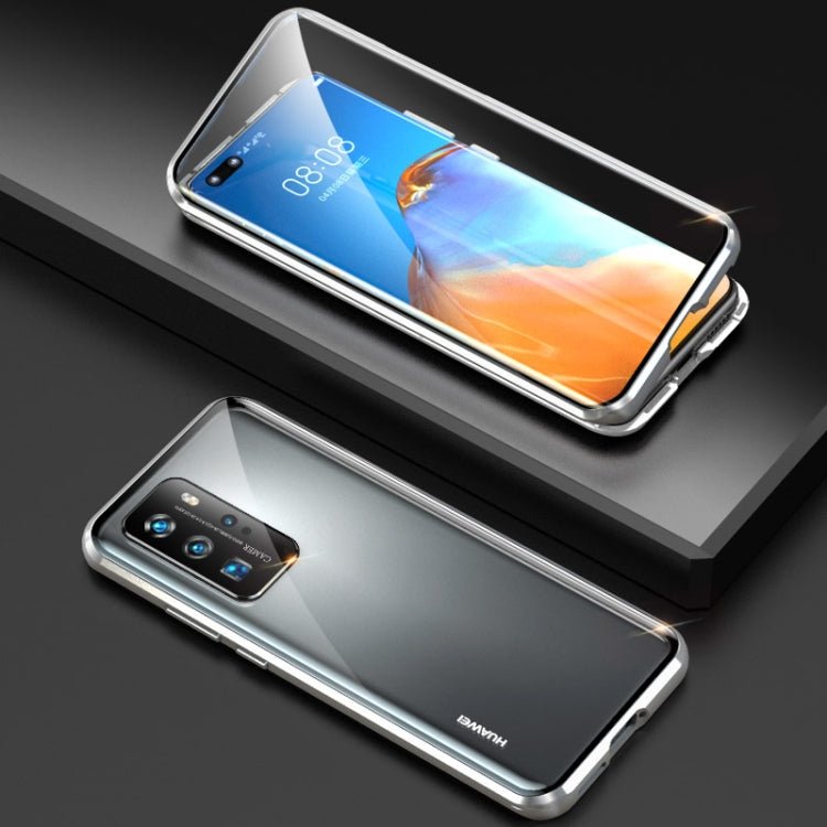 For Huawei P40 Pro Shockproof Double-sided Tempered Glass Magnetic Attraction Case with Camera Lens Protector Cover