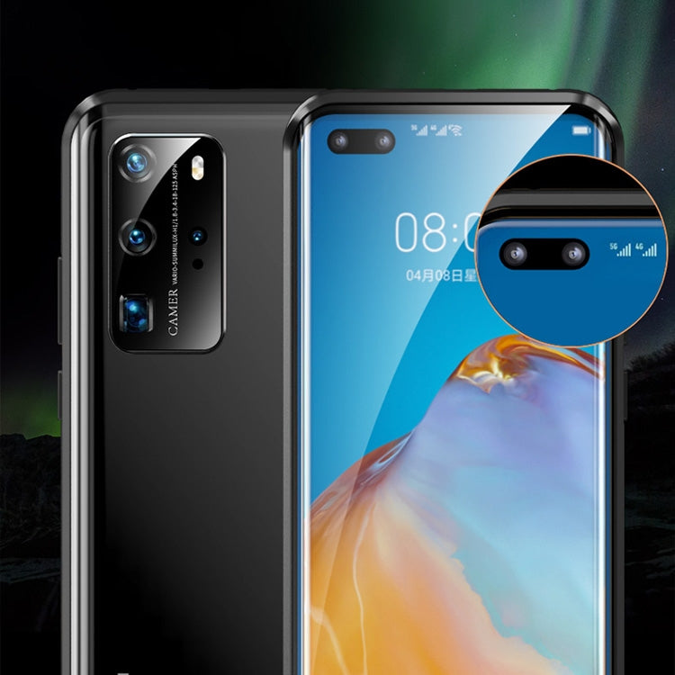 For Huawei P40 Pro Shockproof Double-sided Tempered Glass Magnetic Attraction Case with Camera Lens Protector Cover
