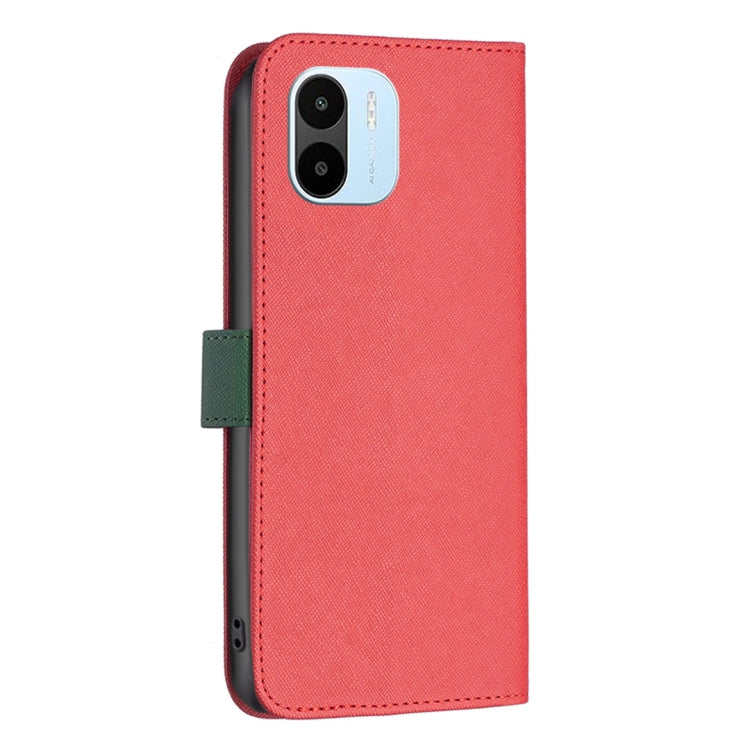 For Xiaomi Redmi A1/A1+ BF13 Color Matching Cross Texture Leather Phone Case