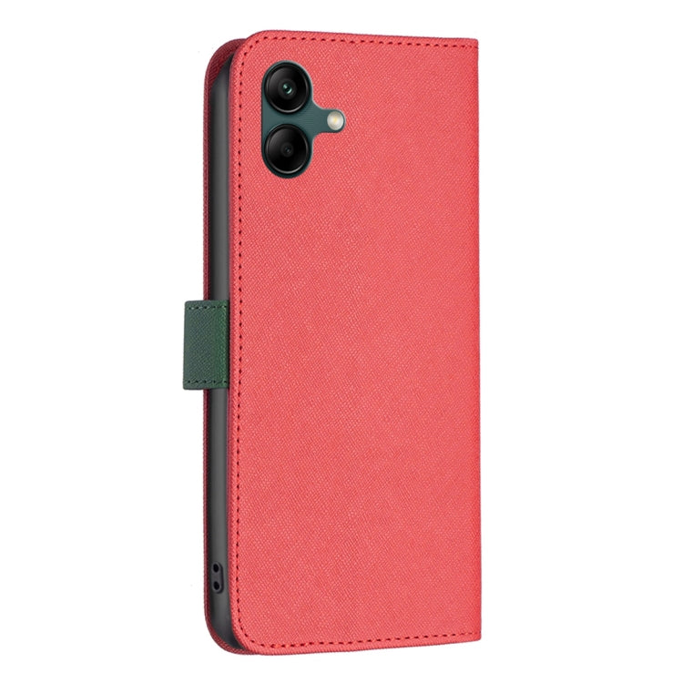 For Samsung Galaxy A04 4G BF13 Color Matching Cross Texture Leather Phone Case