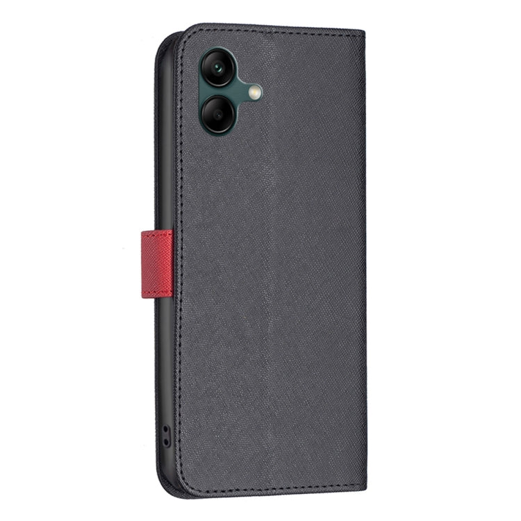 For Samsung Galaxy A04 4G BF13 Color Matching Cross Texture Leather Phone Case