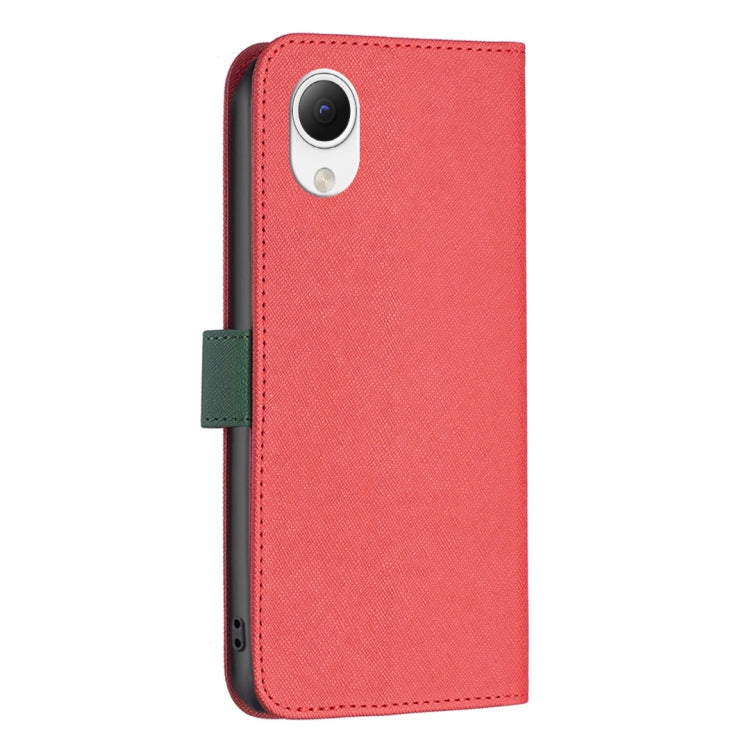 For Samsung Galaxy A23e 5G BF13 Color Matching Cross Texture Leather Phone Case