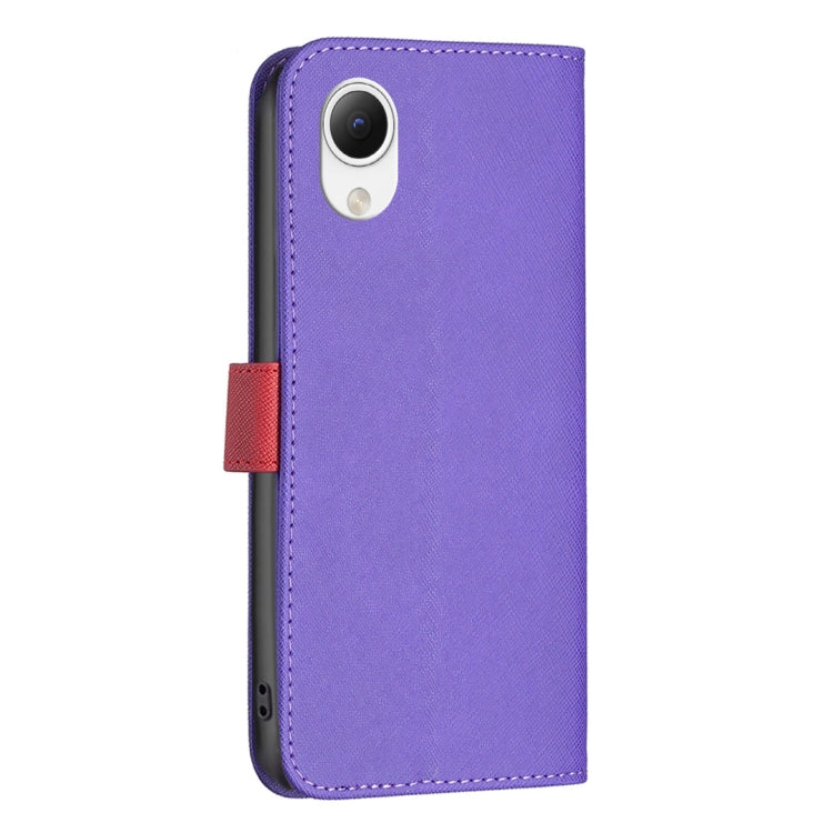 For Samsung Galaxy A23e 5G BF13 Color Matching Cross Texture Leather Phone Case