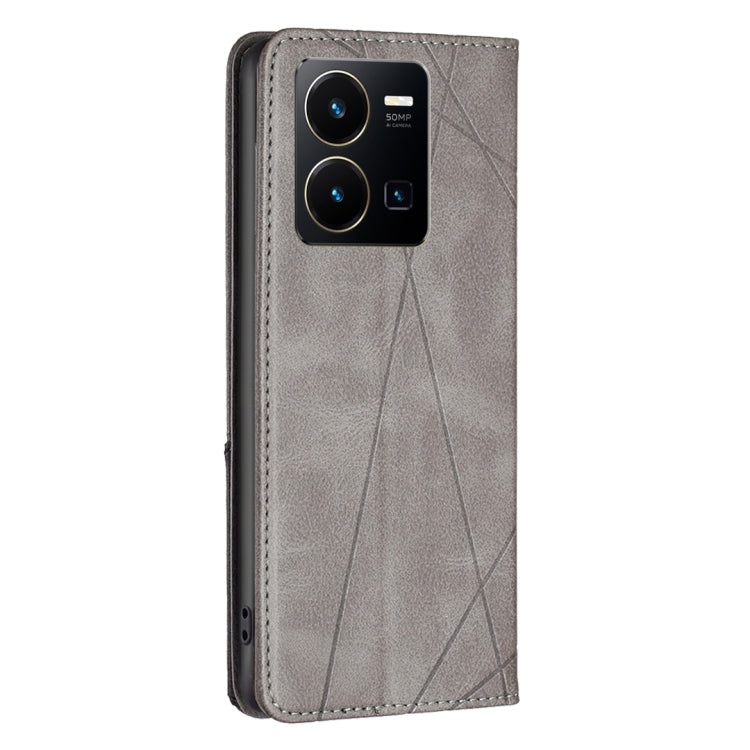 For vivo Y35/Y22 Prismatic Invisible Magnetic Leather Phone Case