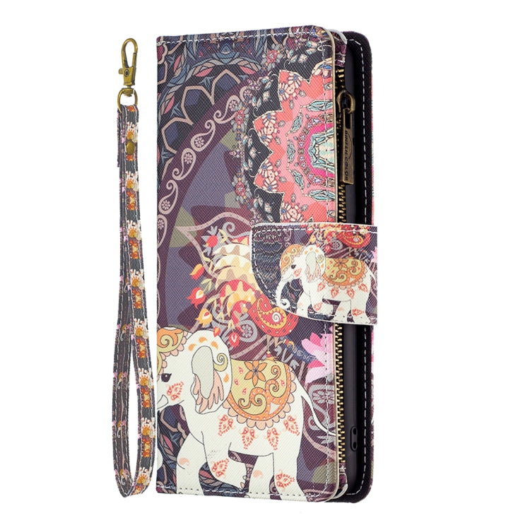 For vivo Y35/Y22 Colored Drawing Pattern Zipper Phone Leather Case