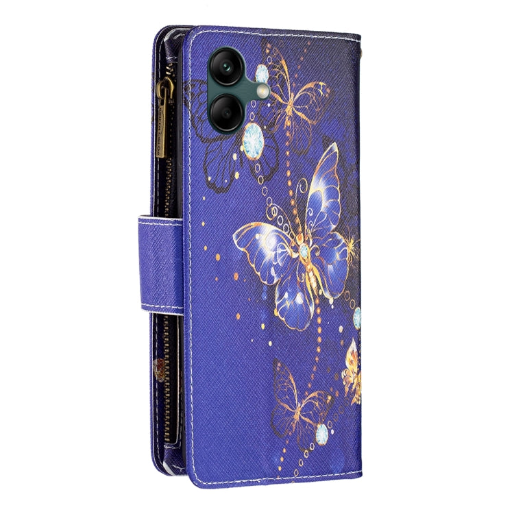 For Samsung Galaxy A04 4G Colored Drawing Pattern Zipper Phone Leather Case
