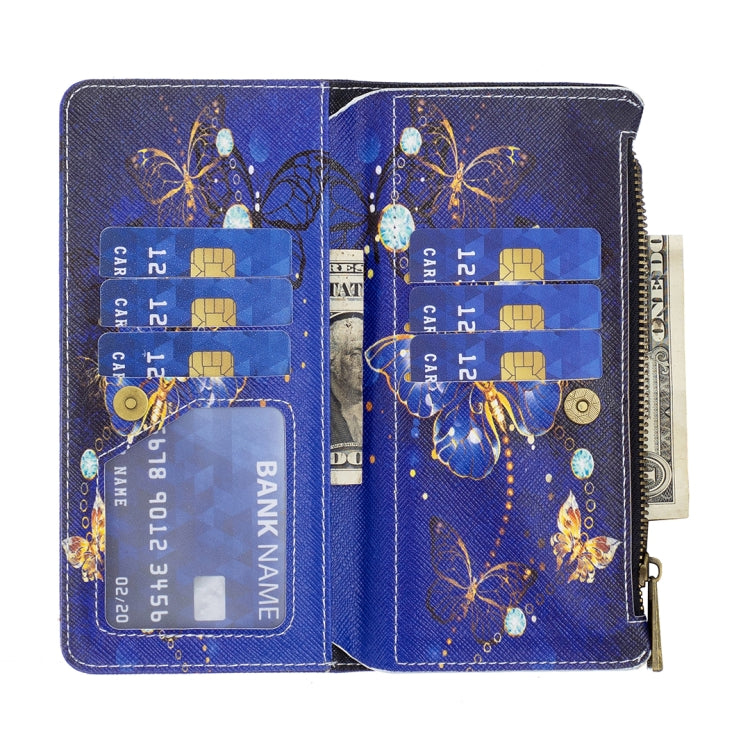 For Samsung Galaxy A04 4G Colored Drawing Pattern Zipper Phone Leather Case