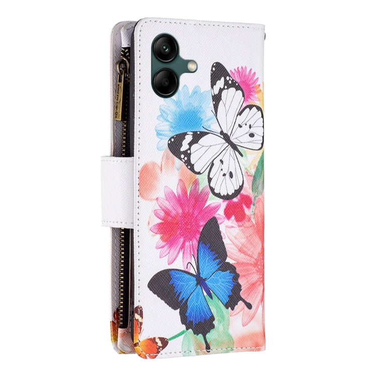For Samsung Galaxy A04 4G Colored Drawing Pattern Zipper Phone Leather Case