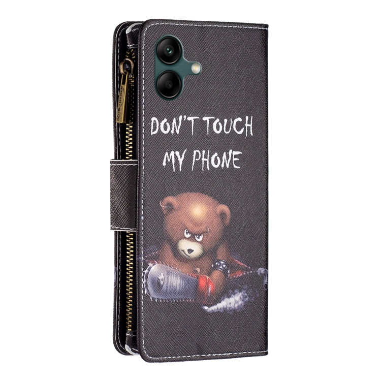 For Samsung Galaxy A04 4G Colored Drawing Pattern Zipper Phone Leather Case
