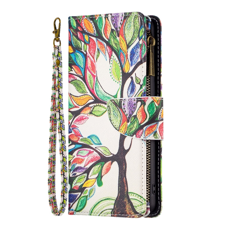 For Samsung Galaxy A04 4G Colored Drawing Pattern Zipper Phone Leather Case