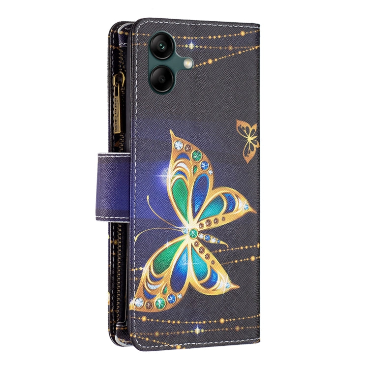 For Samsung Galaxy A04 4G Colored Drawing Pattern Zipper Phone Leather Case