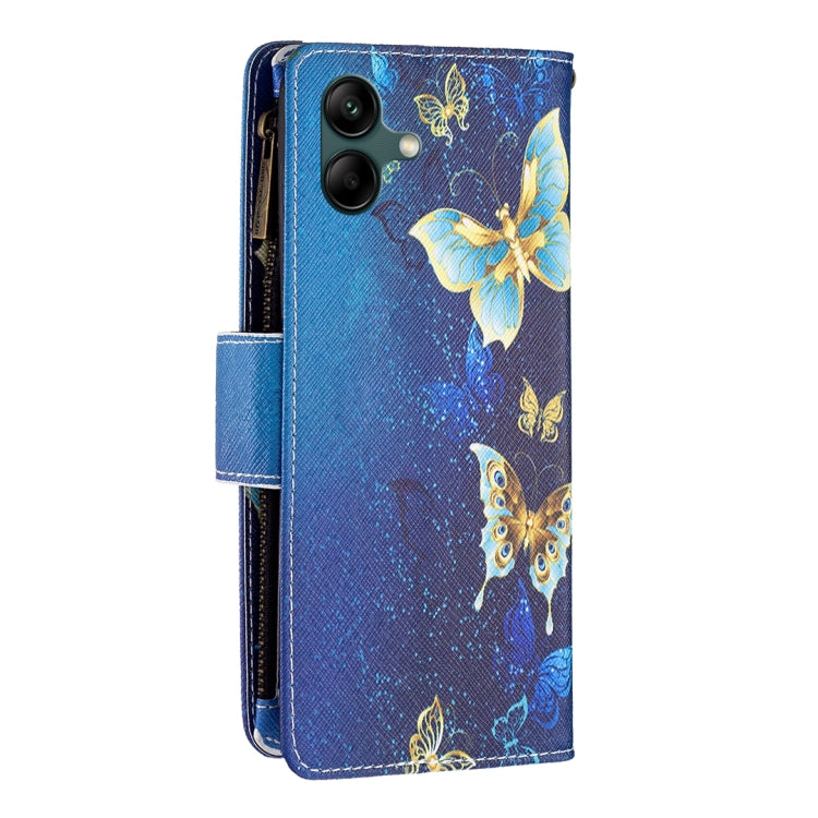 For Samsung Galaxy A04 4G Colored Drawing Pattern Zipper Phone Leather Case
