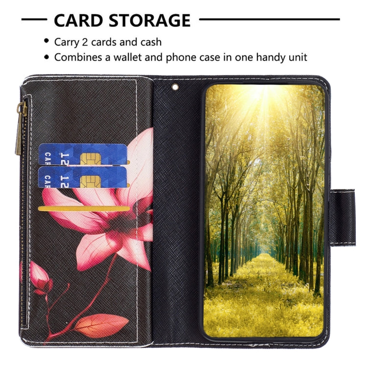 For Samsung Galaxy A04 4G Colored Drawing Pattern Zipper Phone Leather Case