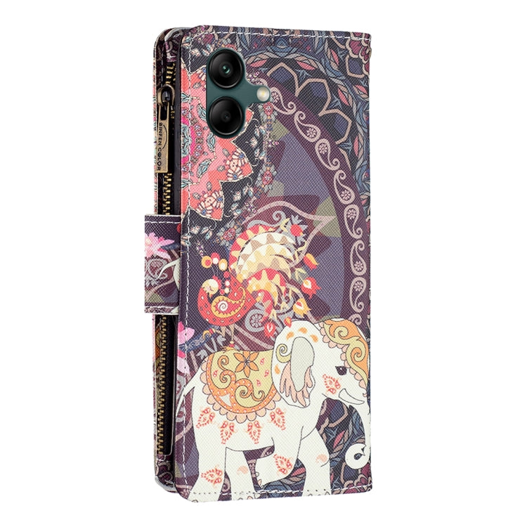 For Samsung Galaxy A04 4G Colored Drawing Pattern Zipper Phone Leather Case