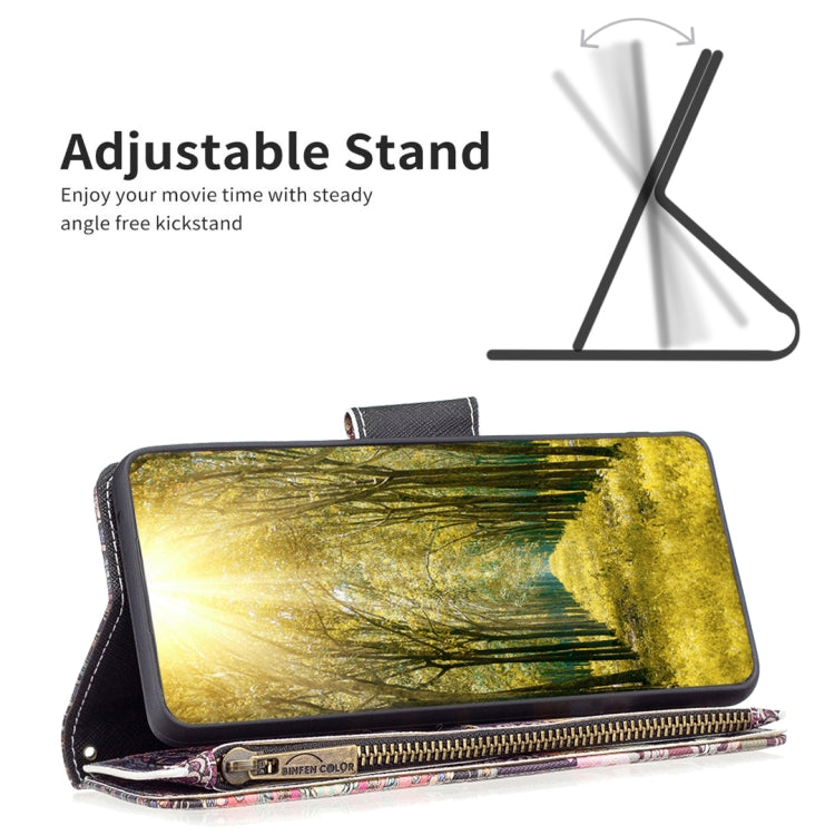 For Samsung Galaxy A04 4G Colored Drawing Pattern Zipper Phone Leather Case