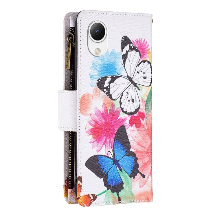 For Samsung Galaxy A23e 5G Colored Drawing Pattern Zipper Phone Leather Case