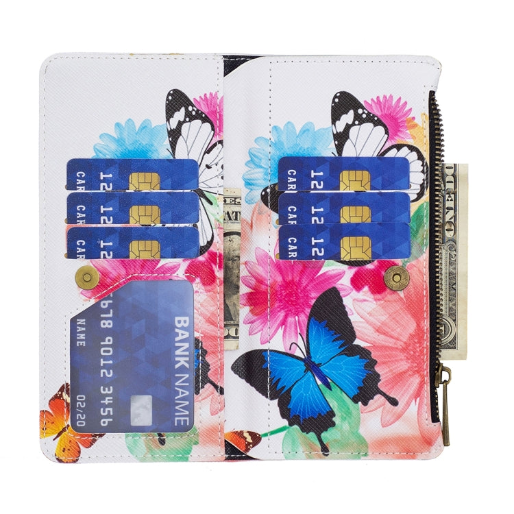For Samsung Galaxy A23e 5G Colored Drawing Pattern Zipper Phone Leather Case