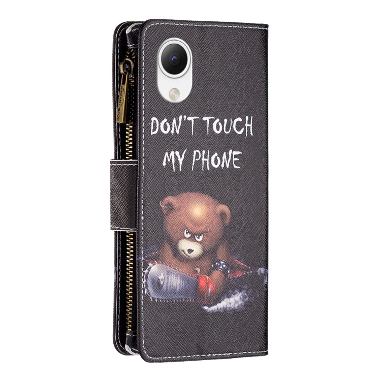 For Samsung Galaxy A23e 5G Colored Drawing Pattern Zipper Phone Leather Case