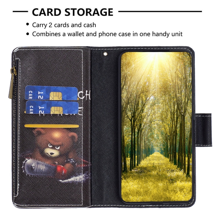 For Samsung Galaxy A23e 5G Colored Drawing Pattern Zipper Phone Leather Case