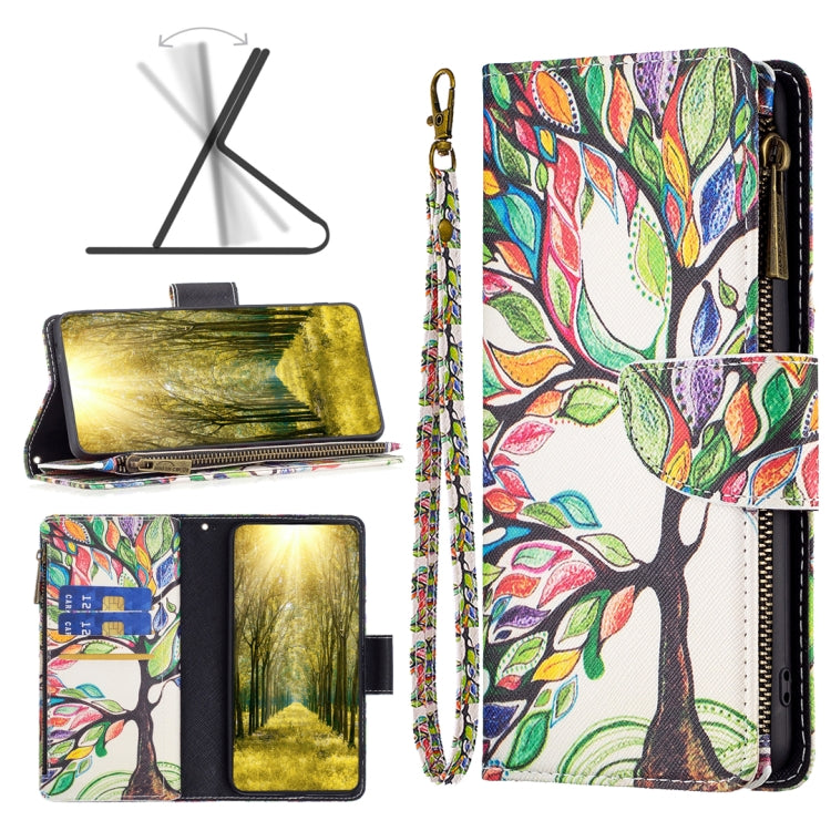 For Samsung Galaxy A23e 5G Colored Drawing Pattern Zipper Phone Leather Case