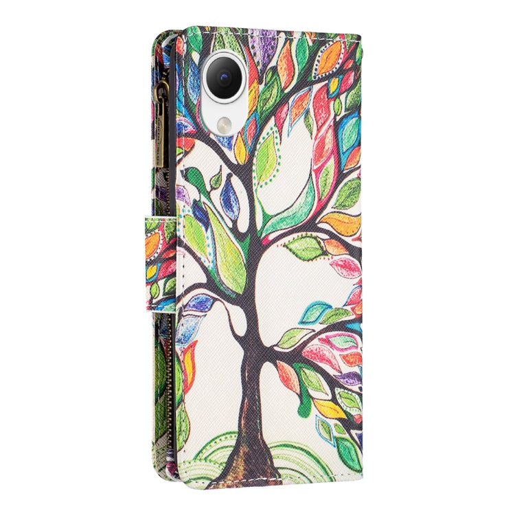 For Samsung Galaxy A23e 5G Colored Drawing Pattern Zipper Phone Leather Case