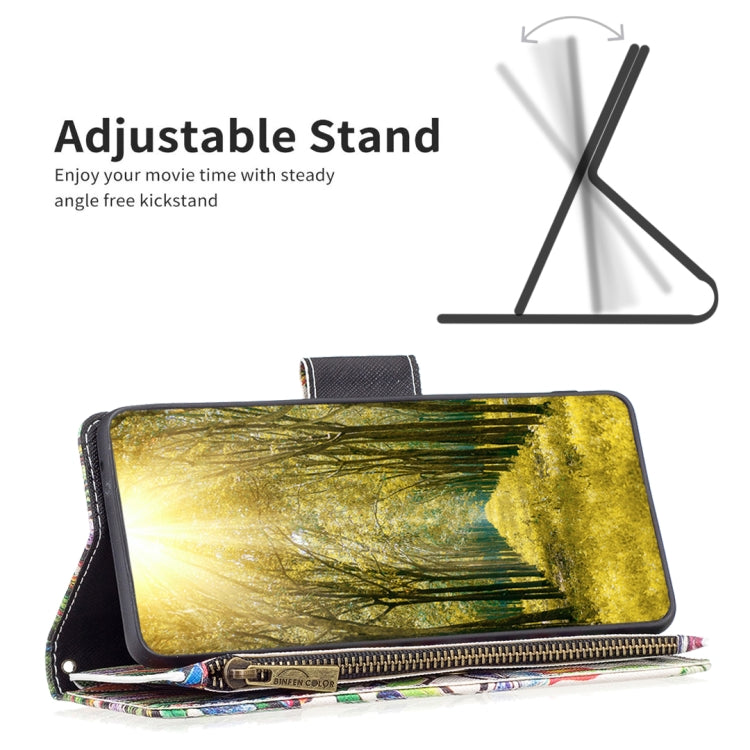 For Samsung Galaxy A23e 5G Colored Drawing Pattern Zipper Phone Leather Case