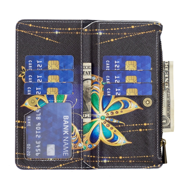 For Samsung Galaxy A23e 5G Colored Drawing Pattern Zipper Phone Leather Case