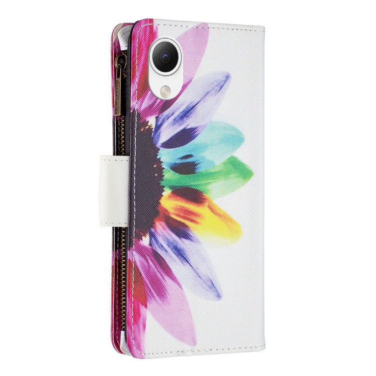 For Samsung Galaxy A23e 5G Colored Drawing Pattern Zipper Phone Leather Case