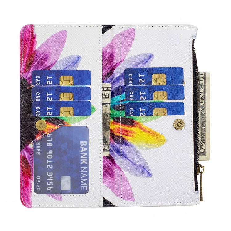 For Samsung Galaxy A23e 5G Colored Drawing Pattern Zipper Phone Leather Case