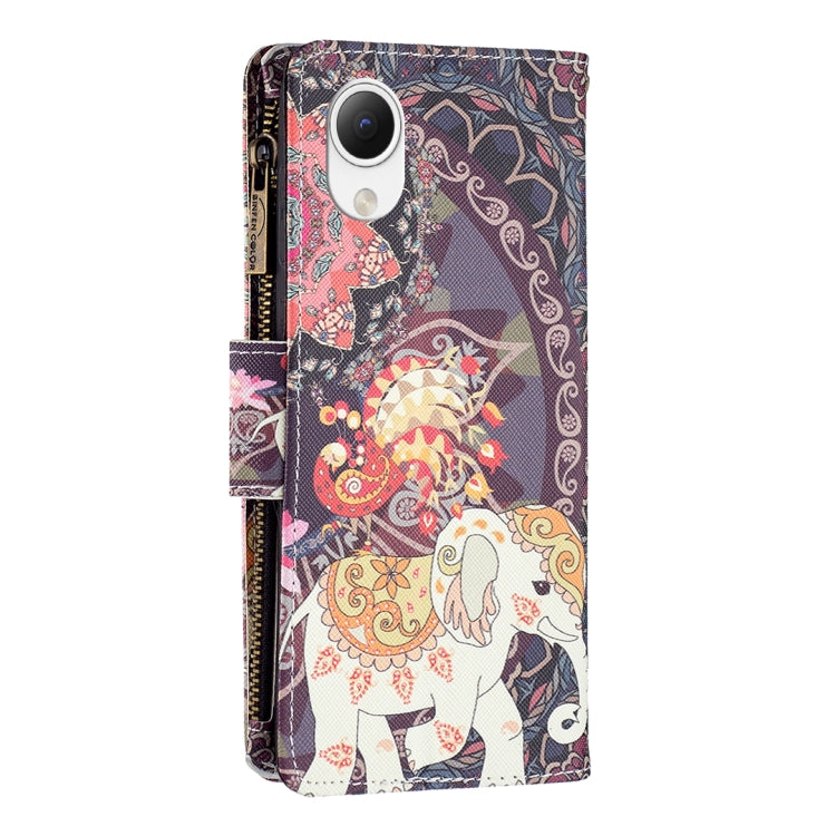 For Samsung Galaxy A23e 5G Colored Drawing Pattern Zipper Phone Leather Case