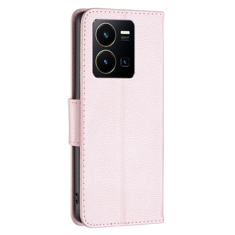 For vivo Y35/Y22 Litchi Texture Pure Color Leather Phone Case