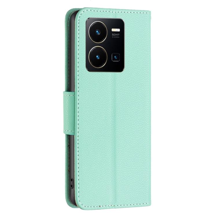 For vivo Y35/Y22 Litchi Texture Pure Color Leather Phone Case