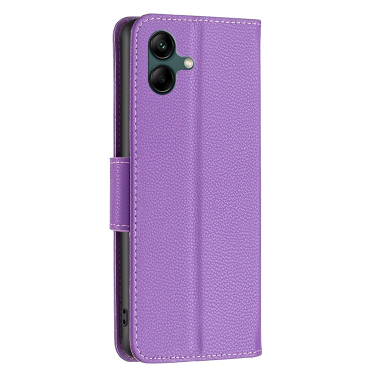 For Samsung Galaxy A04 4G Litchi Texture Pure Color Leather Phone Case
