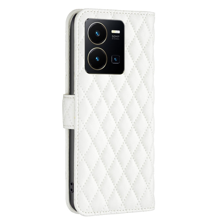 For vivo Y35/Y22 Diamond Lattice Wallet Leather Flip Phone Case