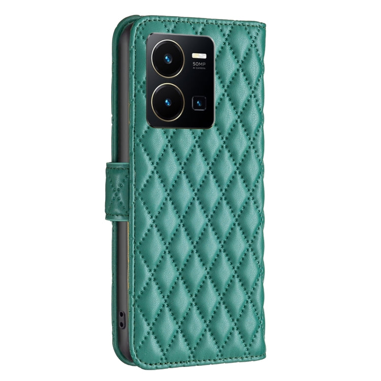 For vivo Y35/Y22 Diamond Lattice Wallet Leather Flip Phone Case