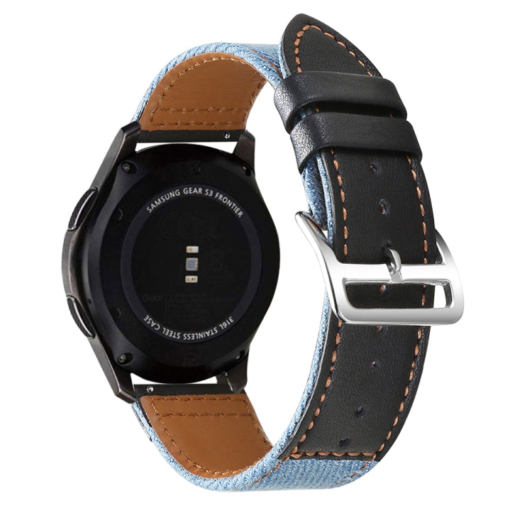 22mm Denim Leather Watch Band