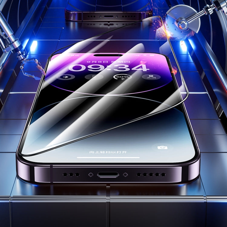 For iPhone 14 Pro Max Benks V Pro+ Series Full Coverage Dust-proof Net HD Tempered Glass Film