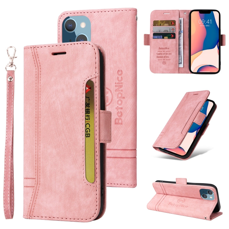 For iPhone 14 Plus BETOPNICE Dual-side Buckle Leather Phone Case