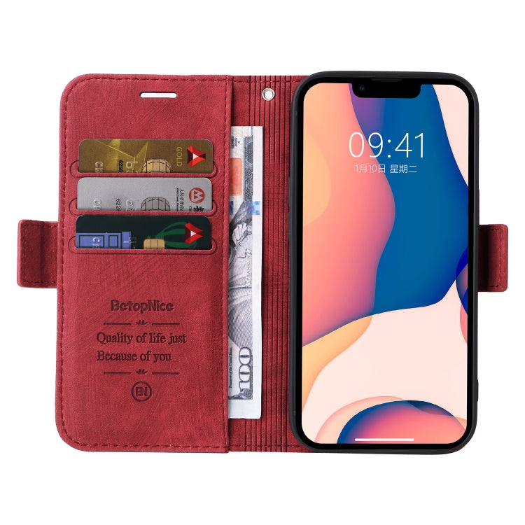 For iPhone 14 Plus BETOPNICE Dual-side Buckle Leather Phone Case