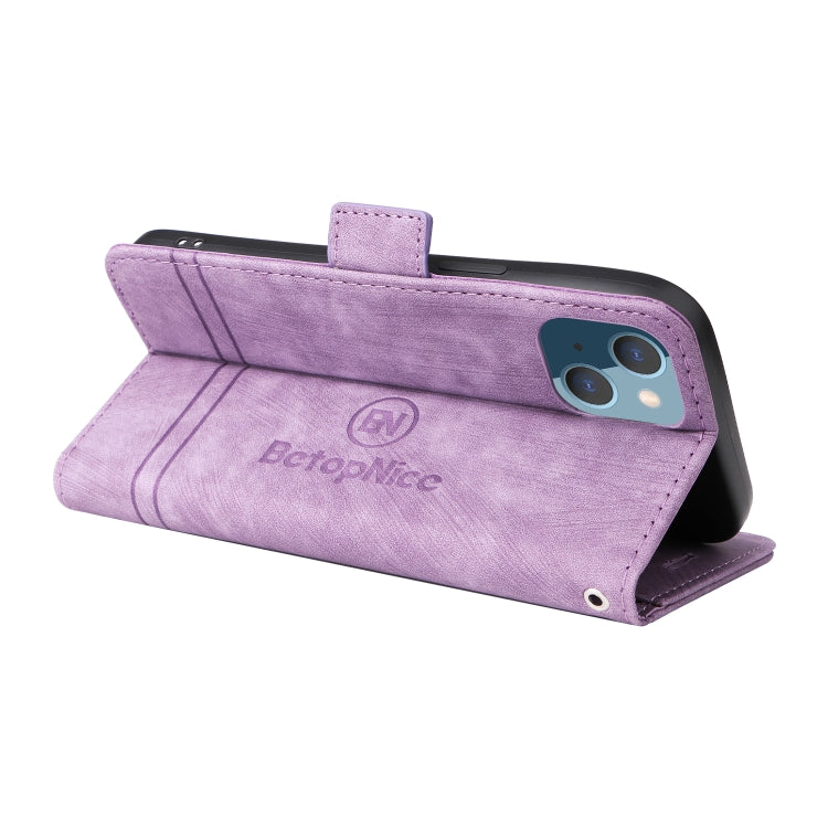 For iPhone 14 Plus BETOPNICE Dual-side Buckle Leather Phone Case