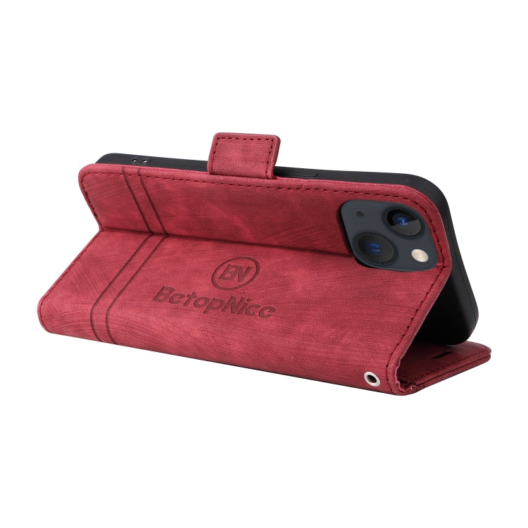 For iPhone 13 mini BETOPNICE Dual-side Buckle Leather Phone Case