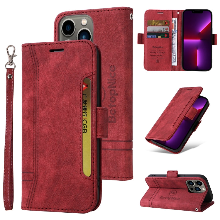 For iPhone 13 Pro BETOPNICE Dual-side Buckle Leather Phone Case