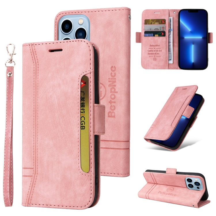 For iPhone 13 Pro Max BETOPNICE Dual-side Buckle Leather Phone Case