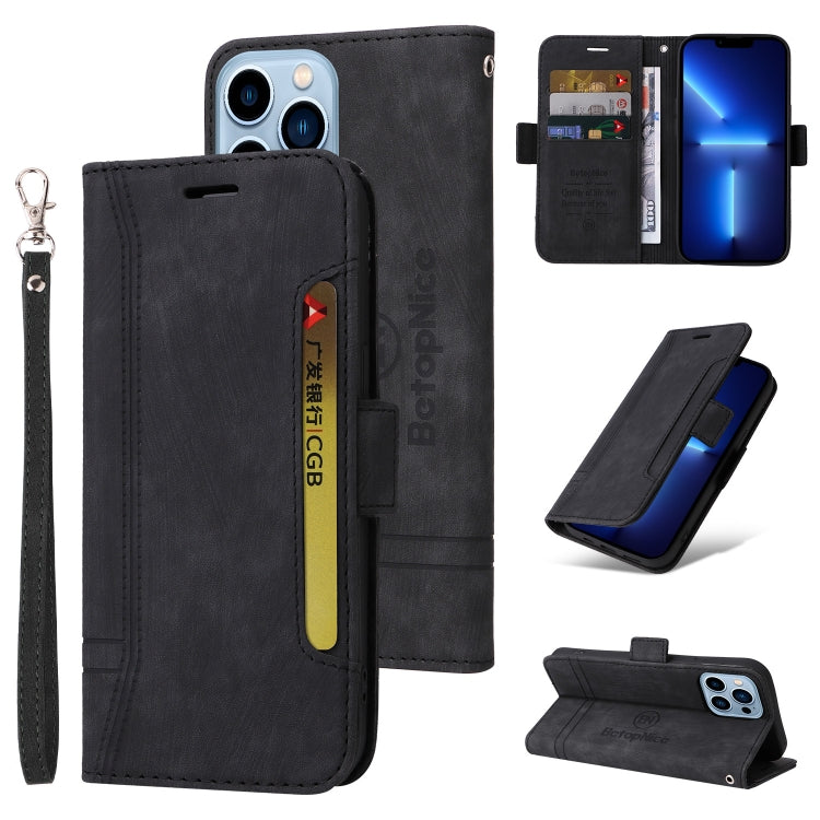 For iPhone 13 Pro Max BETOPNICE Dual-side Buckle Leather Phone Case