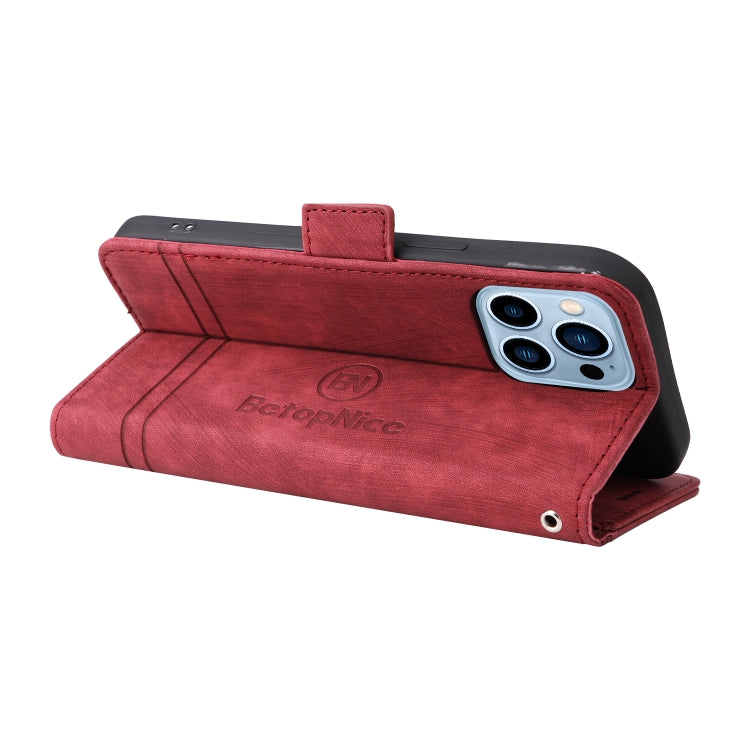 For iPhone 13 Pro Max BETOPNICE Dual-side Buckle Leather Phone Case