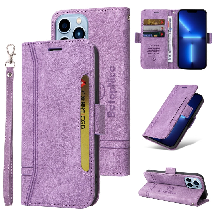 For iPhone 13 Pro Max BETOPNICE Dual-side Buckle Leather Phone Case